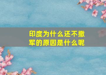 印度为什么还不撤军的原因是什么呢