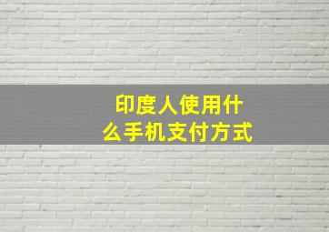 印度人使用什么手机支付方式