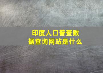 印度人口普查数据查询网站是什么