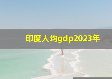 印度人均gdp2023年