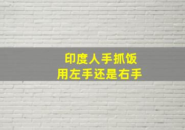 印度人手抓饭用左手还是右手