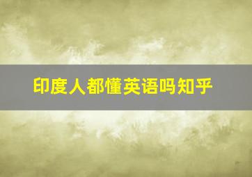 印度人都懂英语吗知乎