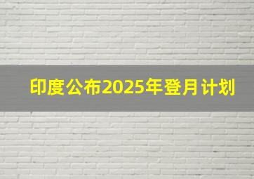 印度公布2025年登月计划