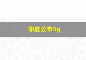 印度公布5g