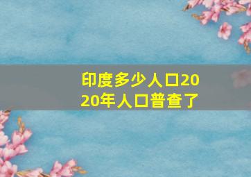 印度多少人口2020年人口普查了