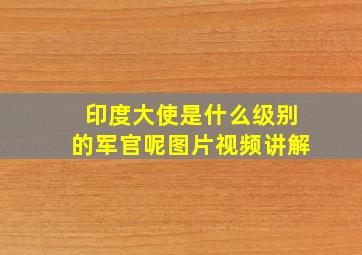 印度大使是什么级别的军官呢图片视频讲解