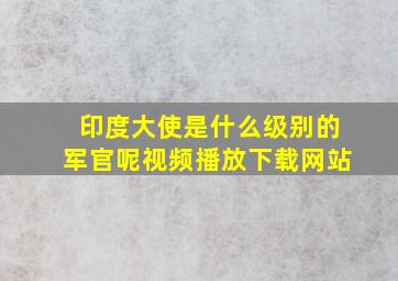 印度大使是什么级别的军官呢视频播放下载网站