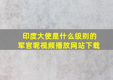 印度大使是什么级别的军官呢视频播放网站下载