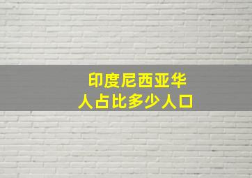 印度尼西亚华人占比多少人口