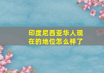 印度尼西亚华人现在的地位怎么样了