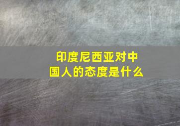 印度尼西亚对中国人的态度是什么