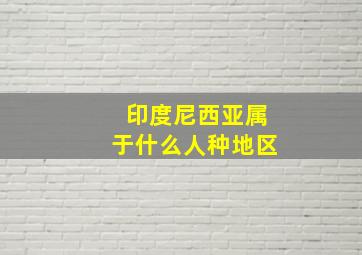 印度尼西亚属于什么人种地区