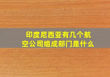 印度尼西亚有几个航空公司组成部门是什么