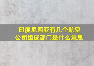 印度尼西亚有几个航空公司组成部门是什么意思