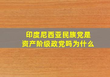 印度尼西亚民族党是资产阶级政党吗为什么