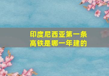 印度尼西亚第一条高铁是哪一年建的