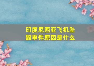 印度尼西亚飞机坠毁事件原因是什么