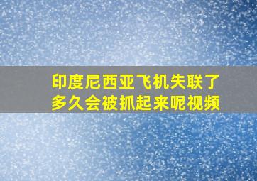 印度尼西亚飞机失联了多久会被抓起来呢视频