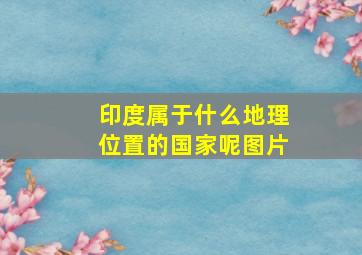 印度属于什么地理位置的国家呢图片