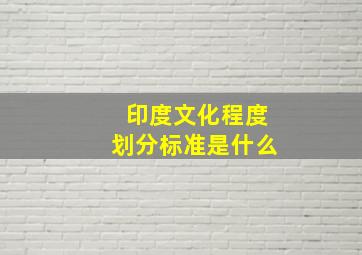 印度文化程度划分标准是什么