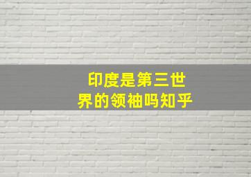 印度是第三世界的领袖吗知乎