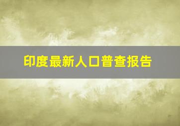 印度最新人口普查报告