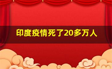 印度疫情死了20多万人