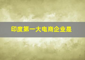 印度第一大电商企业是