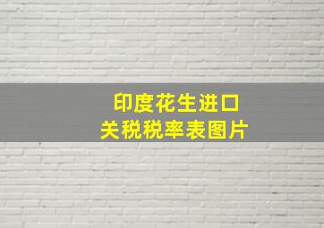 印度花生进口关税税率表图片