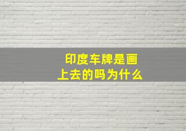 印度车牌是画上去的吗为什么