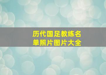 历代国足教练名单照片图片大全