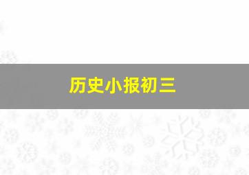 历史小报初三