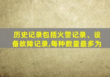 历史记录包括火警记录、设备故障记录,每种数量最多为