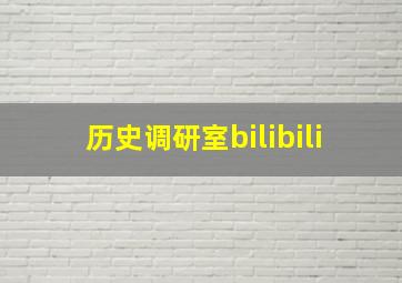 历史调研室bilibili