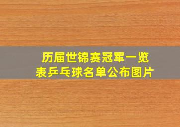 历届世锦赛冠军一览表乒乓球名单公布图片