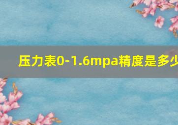 压力表0-1.6mpa精度是多少