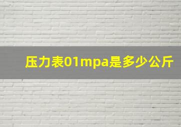 压力表01mpa是多少公斤