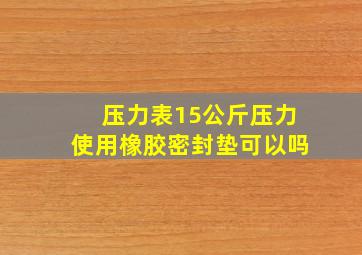 压力表15公斤压力使用橡胶密封垫可以吗