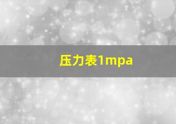 压力表1mpa