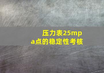 压力表25mpa点的稳定性考核