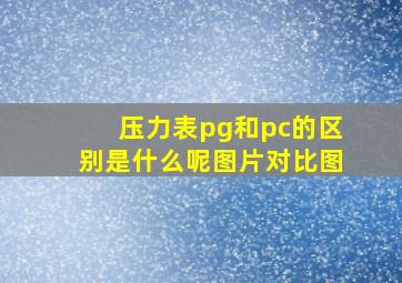 压力表pg和pc的区别是什么呢图片对比图