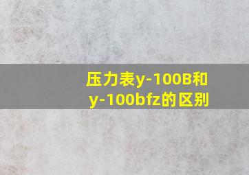 压力表y-100B和y-100bfz的区别