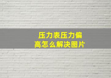 压力表压力偏高怎么解决图片