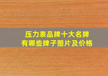 压力表品牌十大名牌有哪些牌子图片及价格