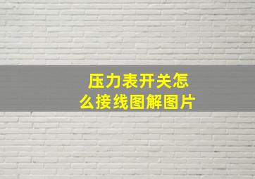 压力表开关怎么接线图解图片