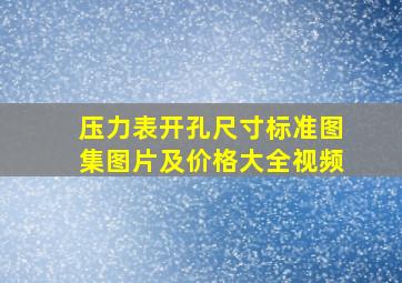 压力表开孔尺寸标准图集图片及价格大全视频