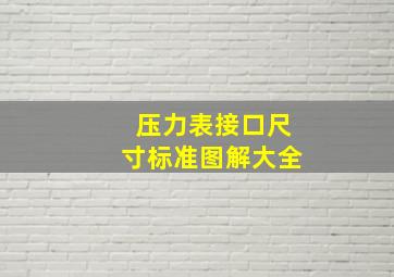 压力表接口尺寸标准图解大全