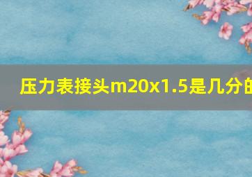 压力表接头m20x1.5是几分的