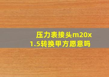 压力表接头m20x1.5转换甲方愿意吗