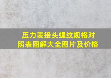 压力表接头螺纹规格对照表图解大全图片及价格